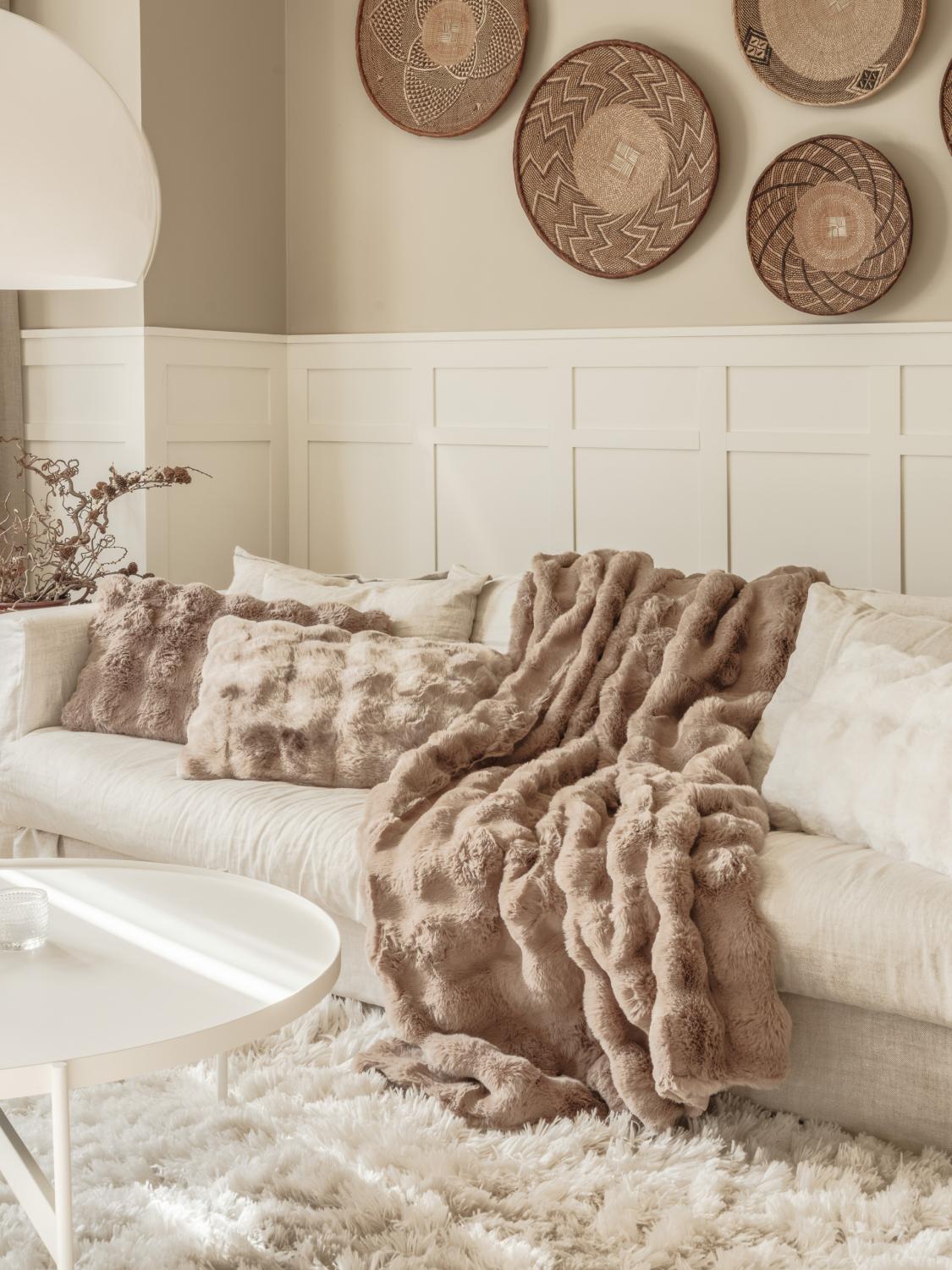 Blanket MISTY L taupe