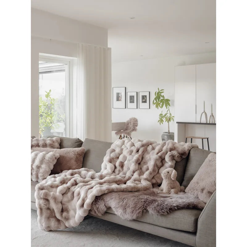 Blanket MISTY L sand 140 x 220cm