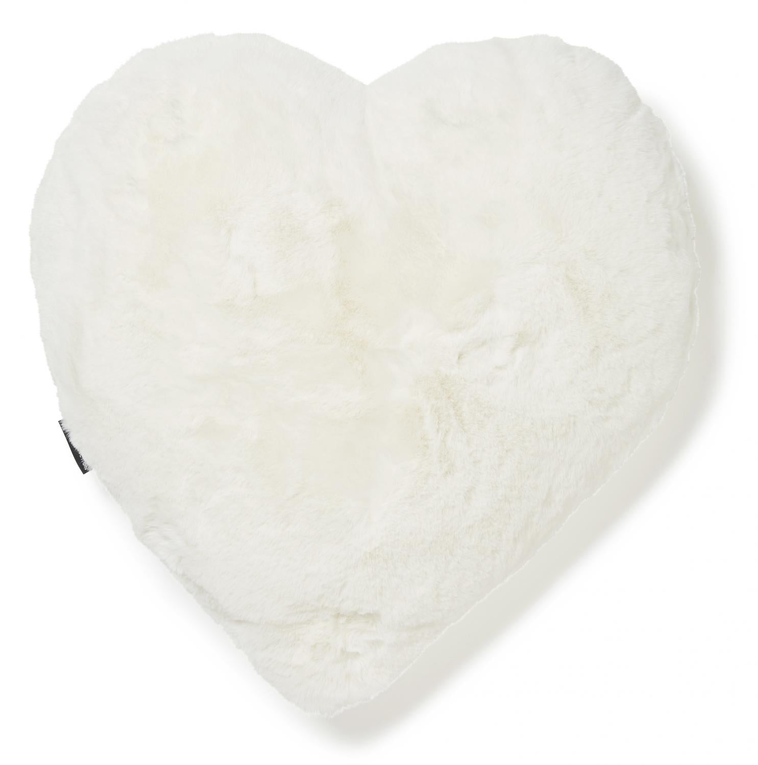 Cushion Fluffy heart ivory