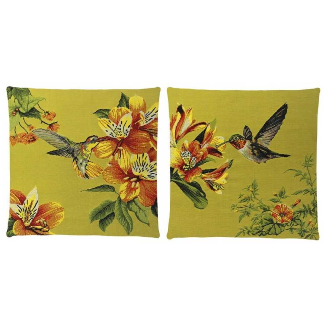 Kissen Hummingbirds 45x45 yellow